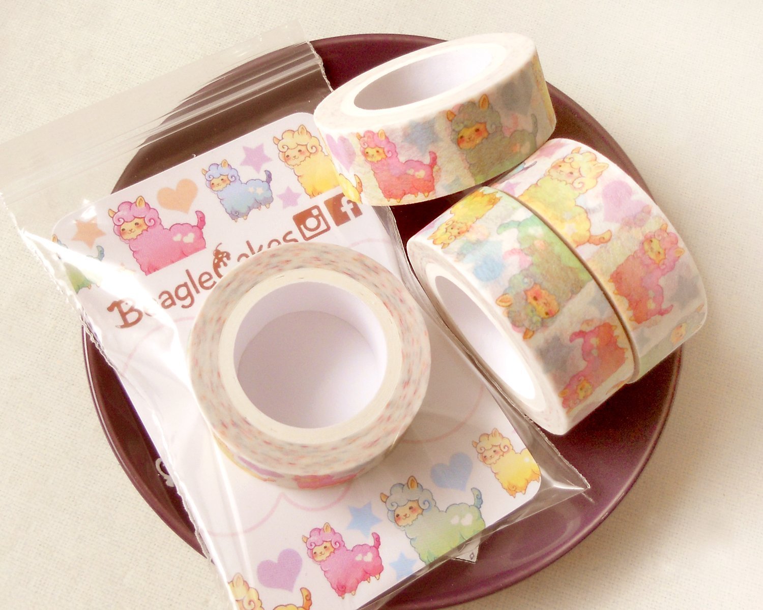 Premium Alpaca Washi Tape Set - Kawaii Cute Masking Tape for Planners, Journals & Scrapbooking - Decorative Animal Washi Tape for DIY Crafts, Bullet Journaling & Planner Supplies - Perfect for School, Office & Home Decor