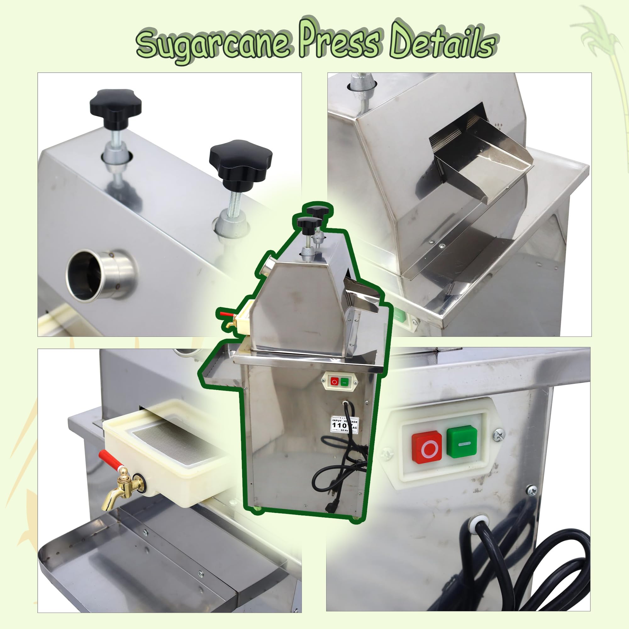 **INTSUPERMAI 3-Roller Electric Commercial Sugar Cane Juicer Machine – 304 Stainless Steel, 110V, 660lb/h – Perfect for Juice Bars, Restaurants & Home Use**    *(Optimized for SEO with keywords: electric sugar cane juicer, commercial juicer, 304 stainless steel, high capacity, juice extraction for sugarcane & sorghum)*