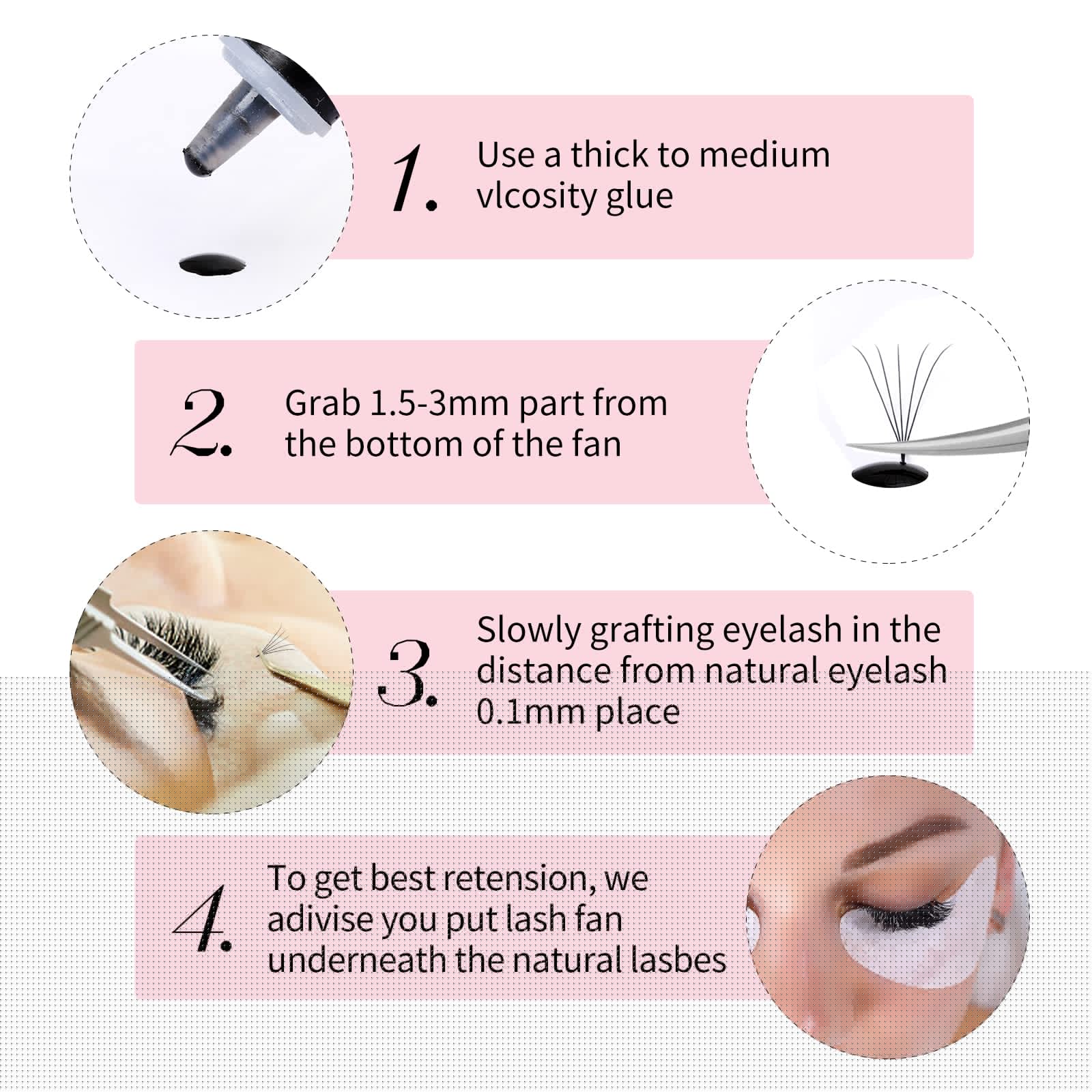 Premium 1000pcs Handmade Premade Eyelash Extensions - 5D-0.07C Volume Lashes Mix (9-16mm) with Pointed Base for Fluffy Lash Fans | Perfect for Salon Professionals, Bridal Makeup & Special Occasions