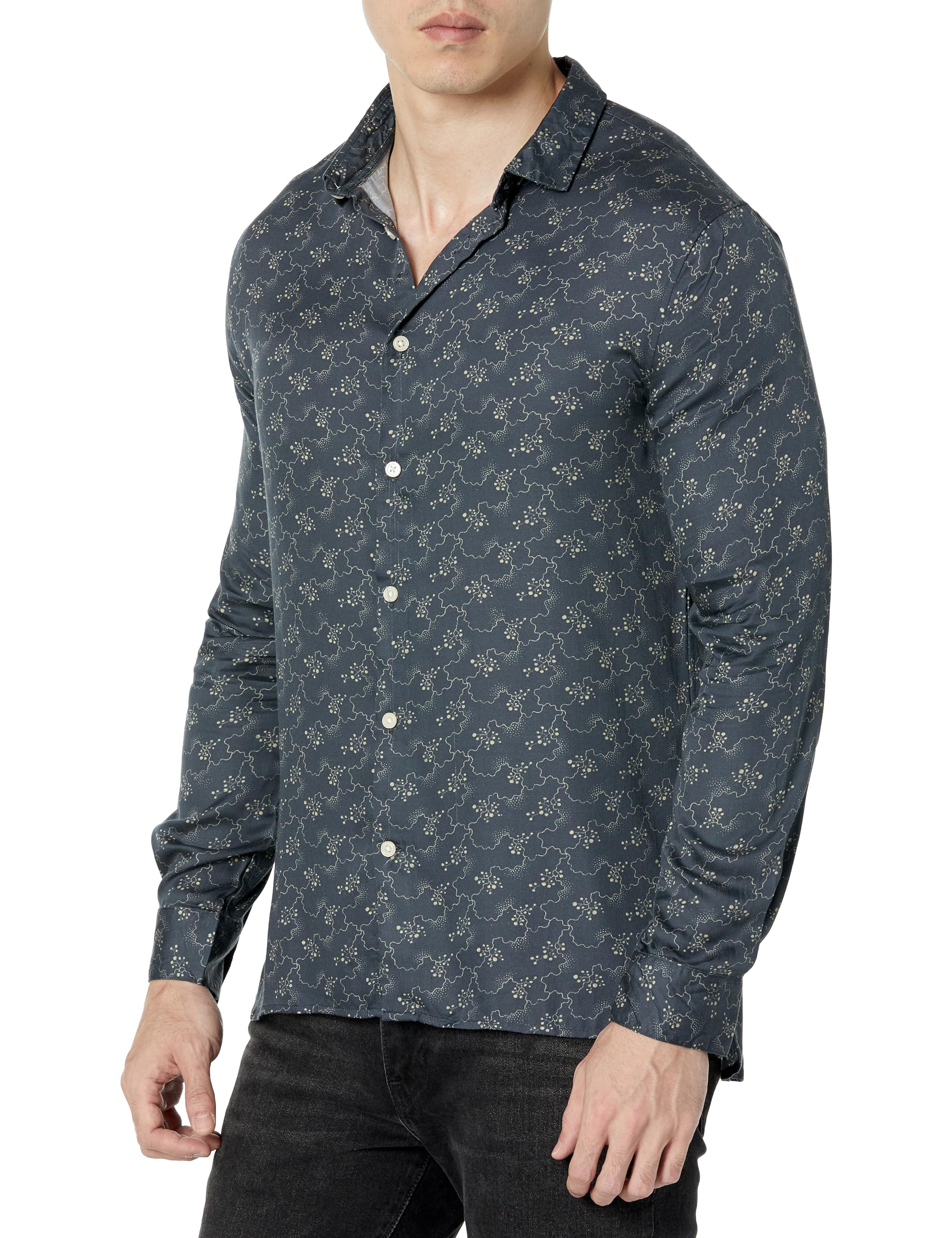 John Varvatos Men's Ross Button-Down Shirt - Casual & Formal Slim Fit Dress Shirt for Work, Date Night & Business Events