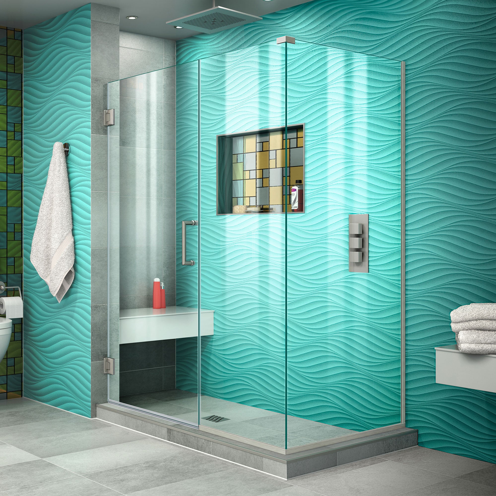 DreamLine Unidoor Plus Frameless Hinged Shower Enclosure - 45.5