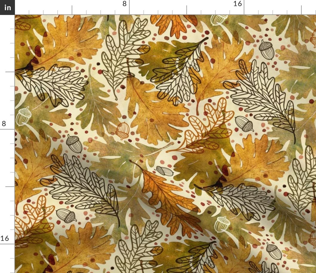 Autumn Confetti Printed Cotton Poplin Fabric by The Yard | Spoonflower Premium Cotton Fabric for Sewing, Quilting, Dresses & Crafts | Perfect for Fall Apparel, Home Decor & DIY Projects