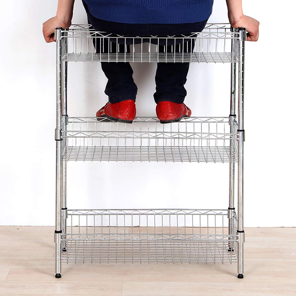 3-Tier Metal Kitchen Storage Cart - Multi-Purpose Organizer for Fruits, Vegetables & Bathroom Essentials (45x20x70cm) - Perfect for Small Spaces, Pantry & Countertop Organization