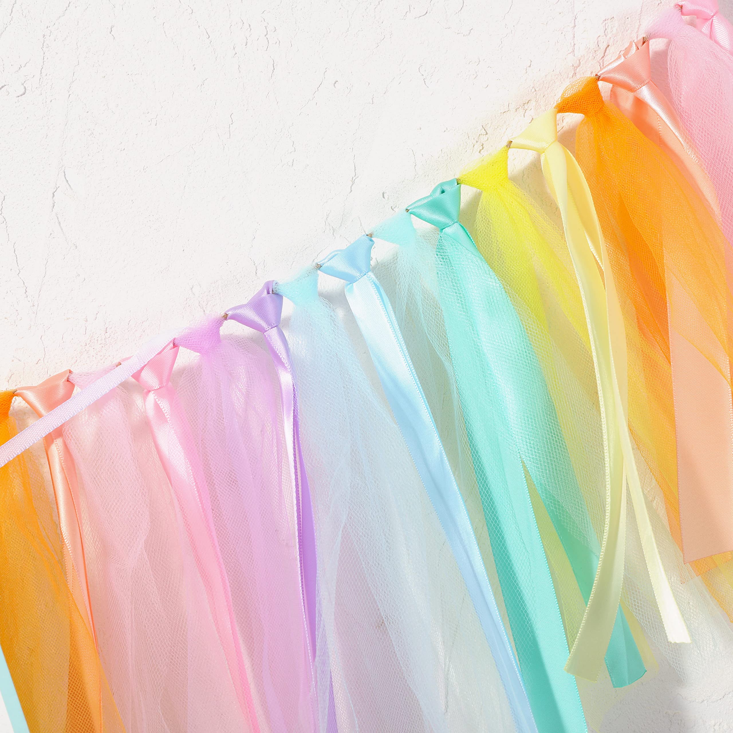 Rainbow High Chair Banner for 1st Birthday - Girl's First Birthday Tutu Banner, Ice Cream Party Decorations, Baby Shower & Birthday Party Supplies - Perfect for Cake Smash Photos, Highchair Decor, and Rainbow-Themed Celebrations