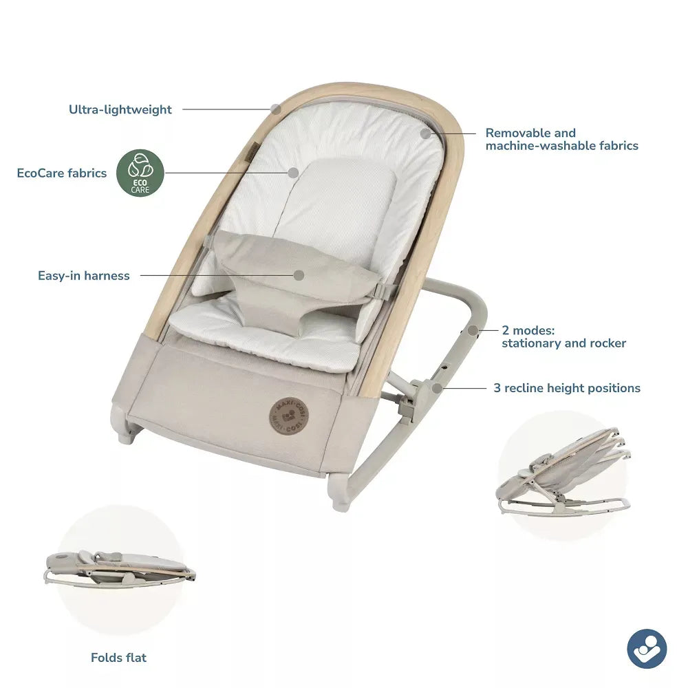 Kori 2-in-1 Baby Rocker and Chair - Classic Oat Color | Convertible Infant Seat for Nursing, Feeding & Playtime | Perfect for Nursery, Living Room & Travel