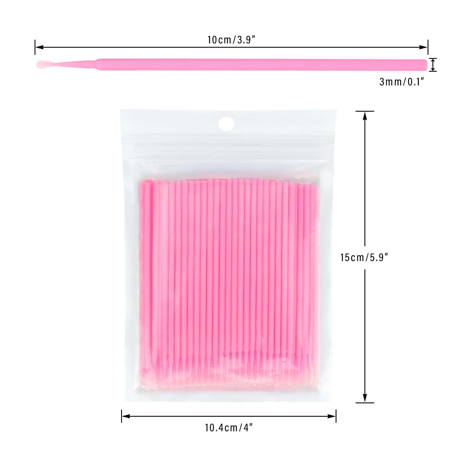100PCS Disposable Pink Micro Mascara Wands - Eyelash Extension Brushes for Lash Lift, Nail Polish & Crafts - Perfect for Salon Professionals & DIY Beauty at Home