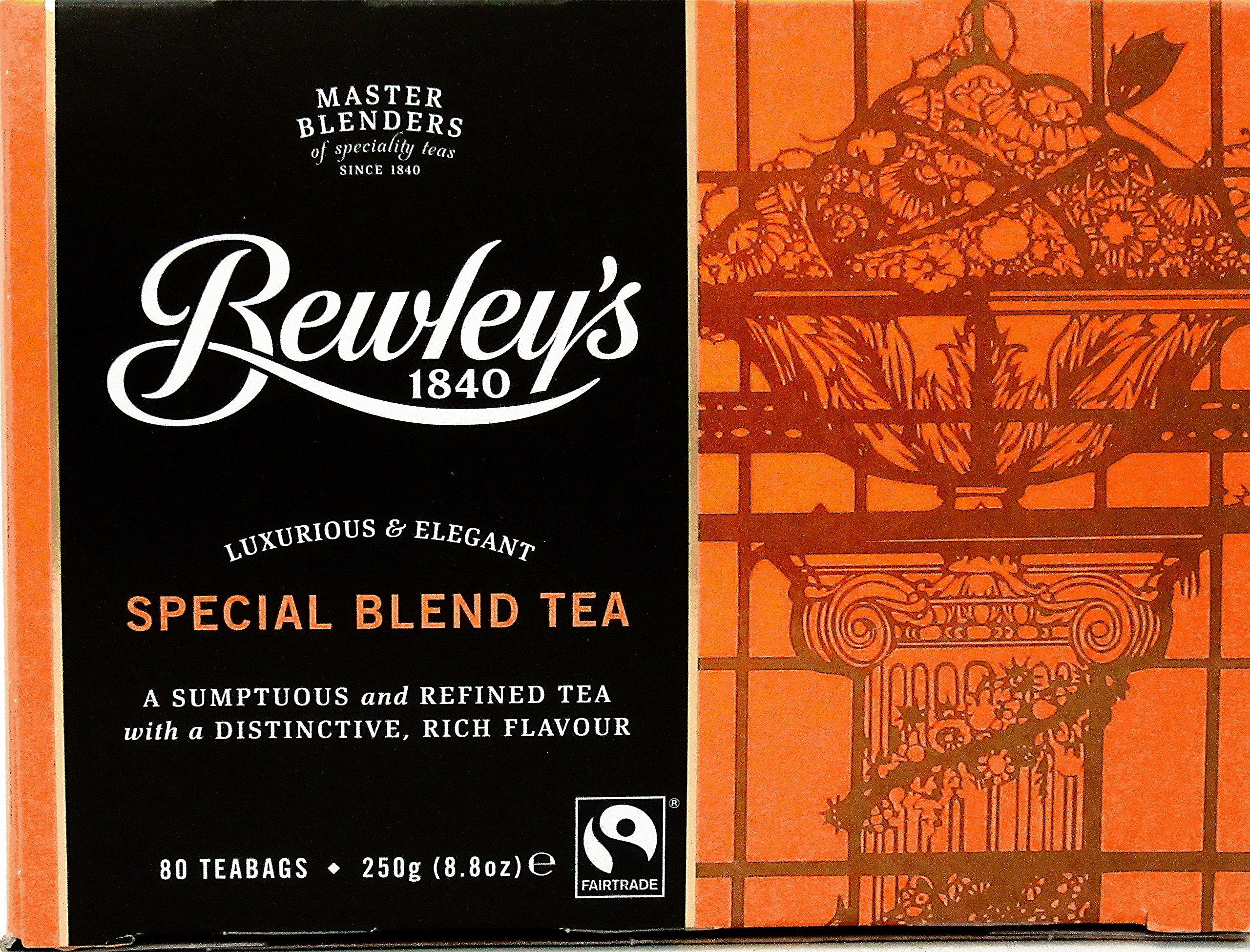 Bewley's Special Blend Fairtrade Tea Bags - 80 Count (8.8 oz) - Premium Black Tea for Breakfast, Afternoon Tea & Office Use