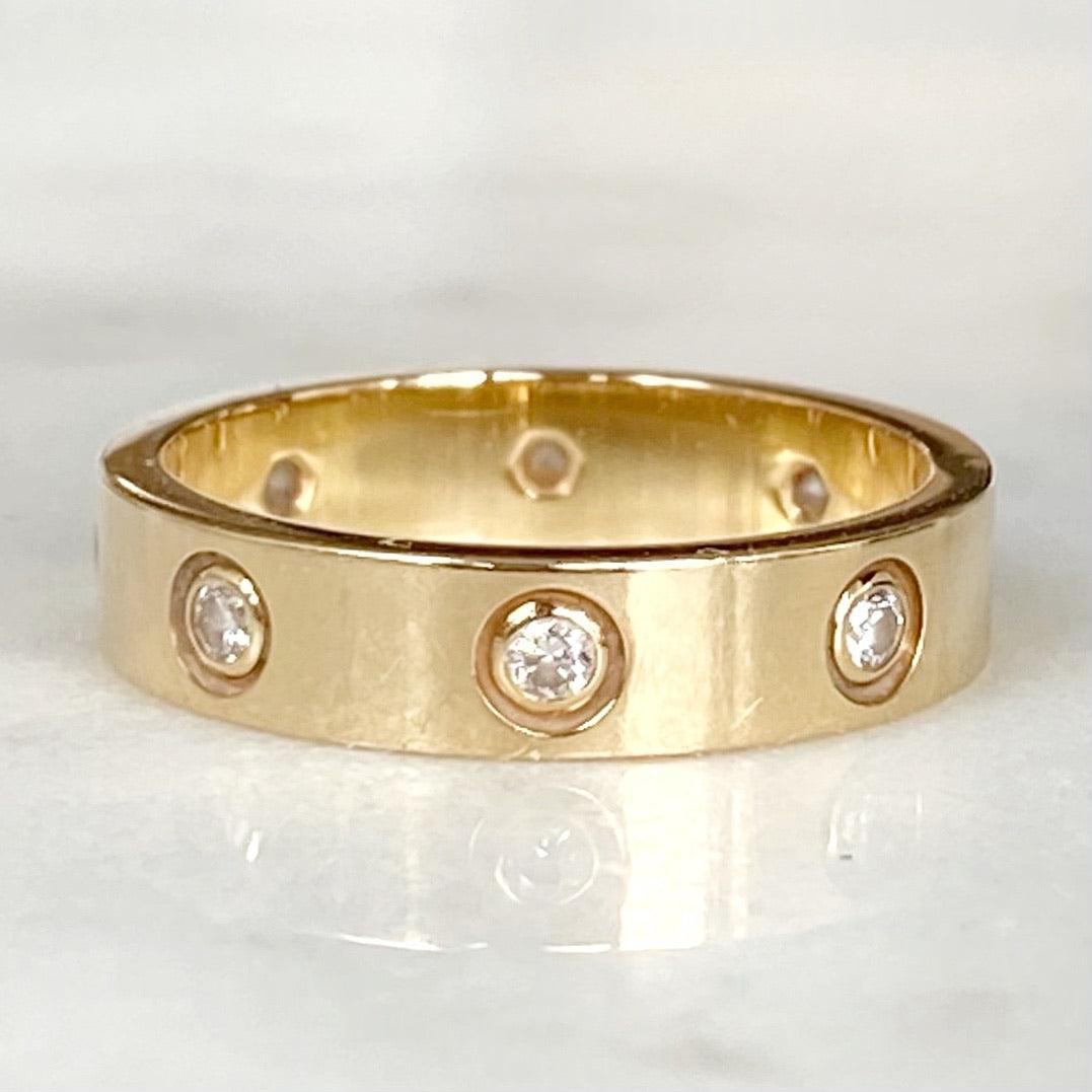 Cartier 18K Yellow Gold Love Ring with 8 Diamonds - Size 49 | Luxury Wedding Band, Anniversary Gift for Her, Romantic Jewelry for Special Occasions