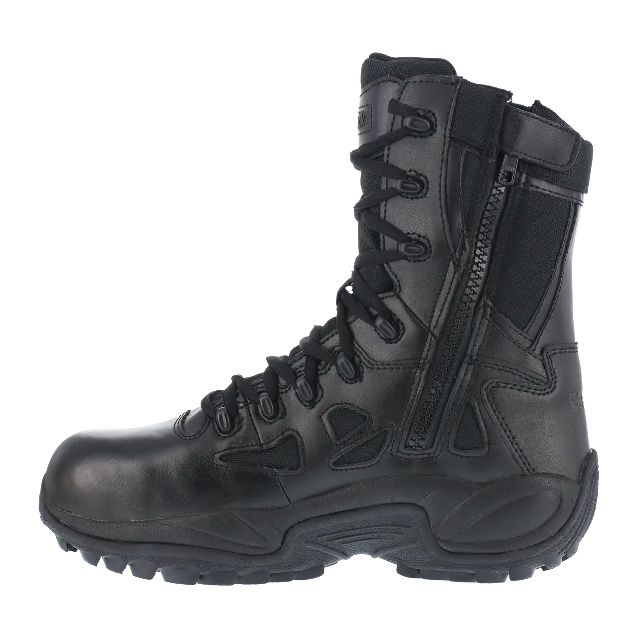 Rapid Response RB 8-Inch Composite Toe Tactical Work Boots for Men - Black Safety Shoes for Construction, Hiking & Outdoor Work - ASTM F2413 Certified