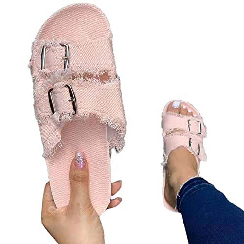Women's Flat Sandals - Comfortable Roman Style Flip Flops for Beach, Pool & Summer Outfits | Plus Size Available | Solid Color Casual Sandals for Walking, Travel & Vacation