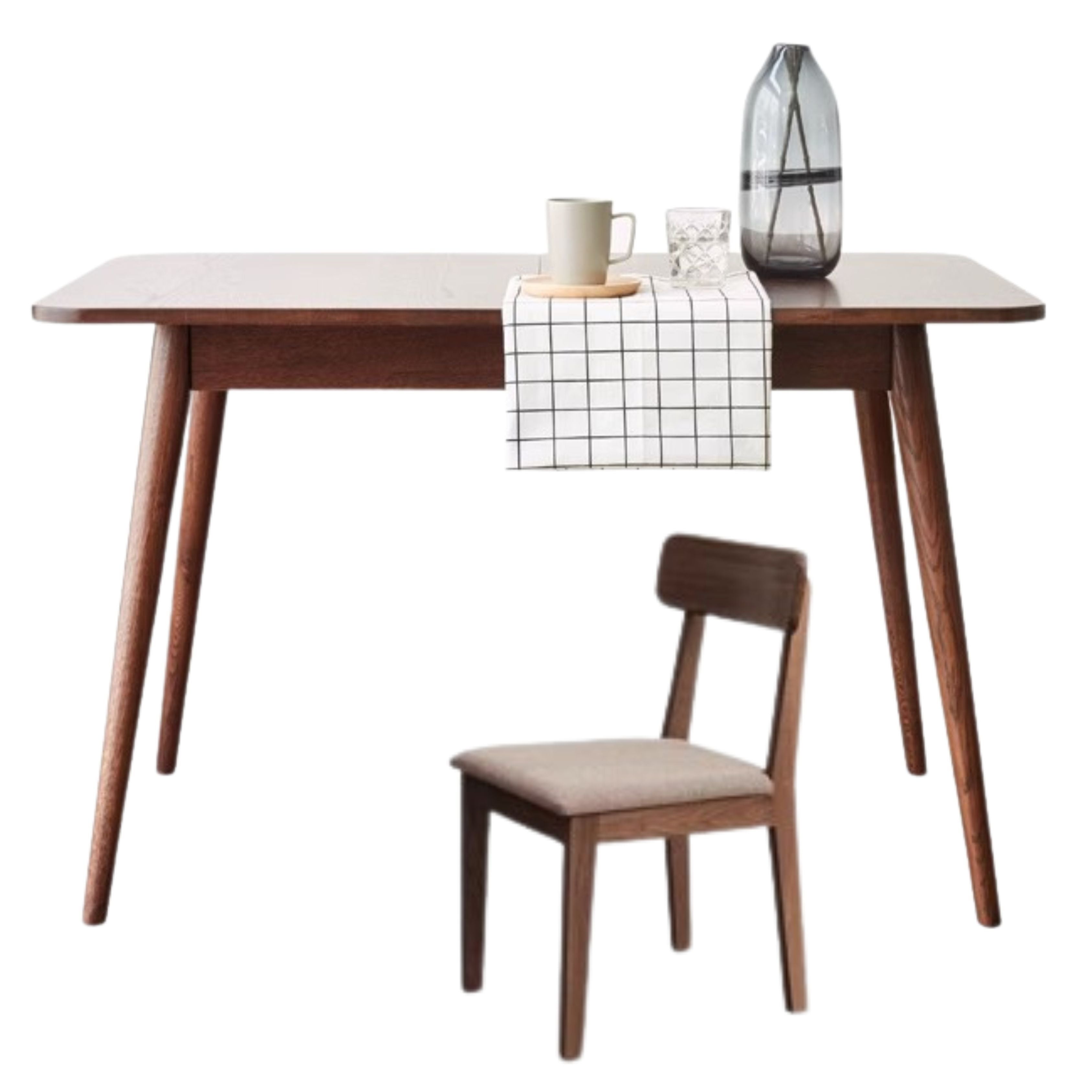 39.4-55.1x31.5x29.5 inch / 100-140x80x75 сm / Walnut color / Dining table + 4 chairs / WORLDWIDE SHIPPING 5-6 WEEKS