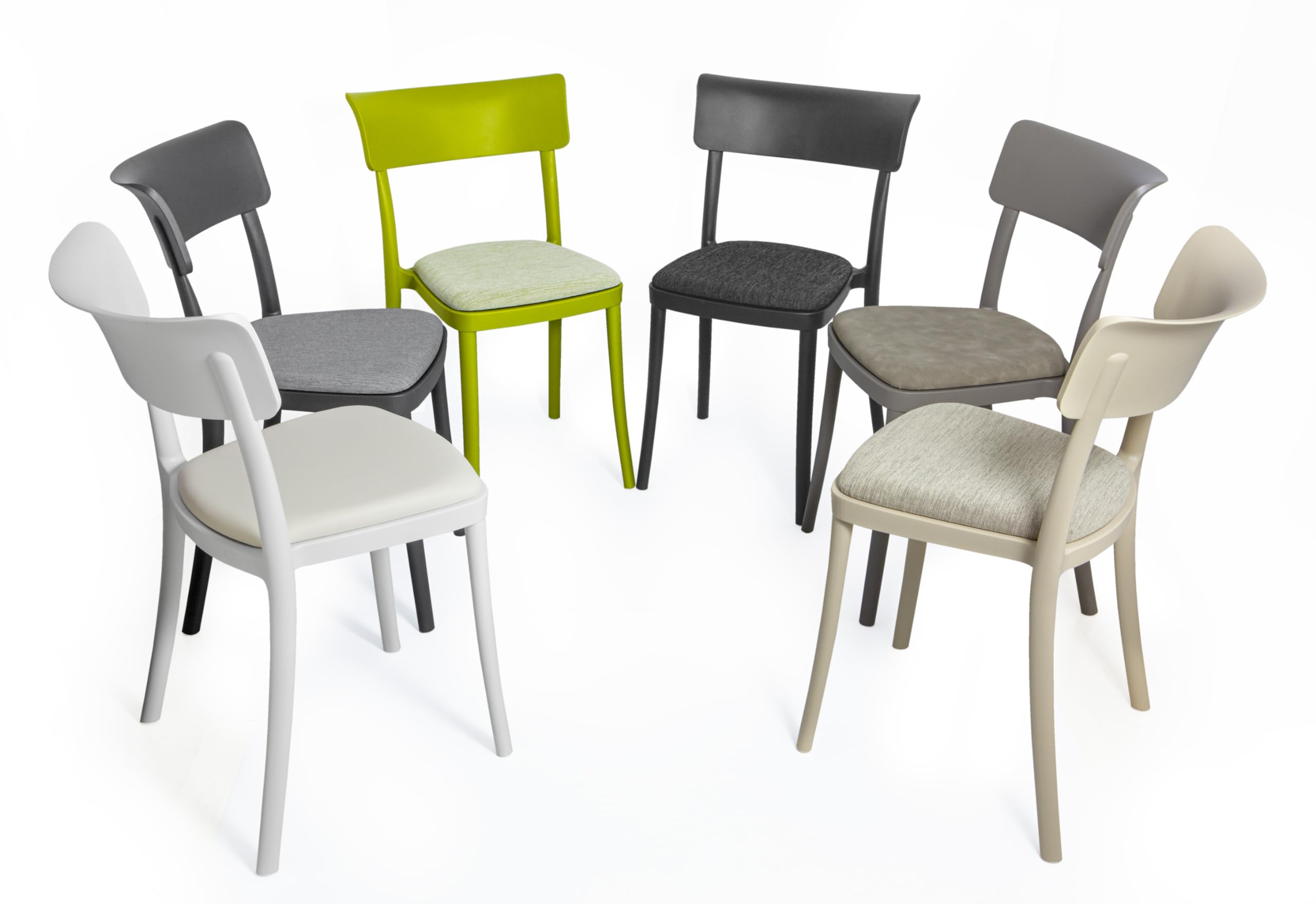 Bellelli Design Modern Velvet Upholstered Dining Chair - Polypropylene Frame with Plush Velvet Cushion - Perfect for Kitchen, Dining Room, Bar & Restaurant - SARETTA Set of 6 Beige Chairs for Elegant Home Decor