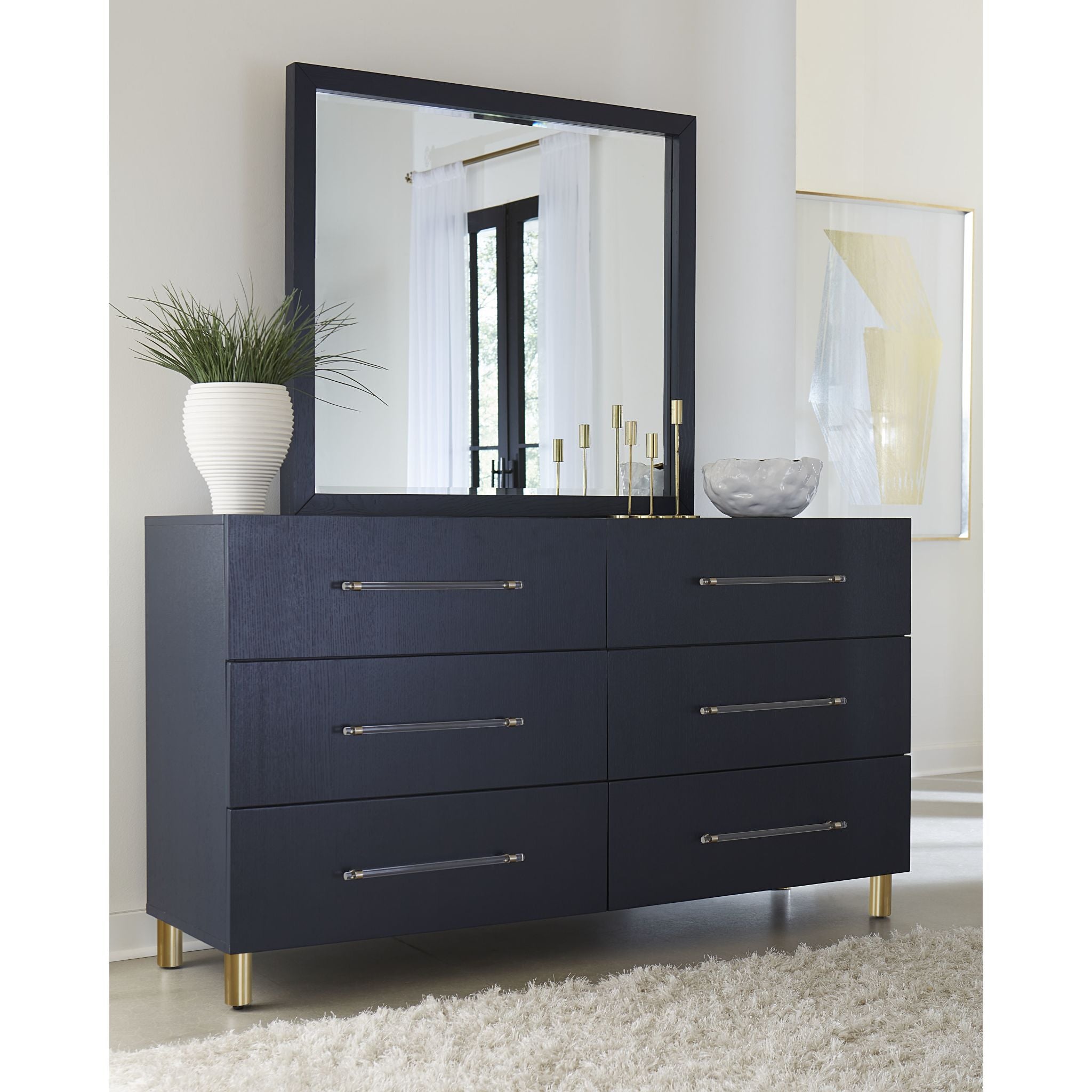 Argento 6-Drawer Dresser in Misty Grey - Modern Bedroom Storage Furniture for Home Organization & Stylish Decor