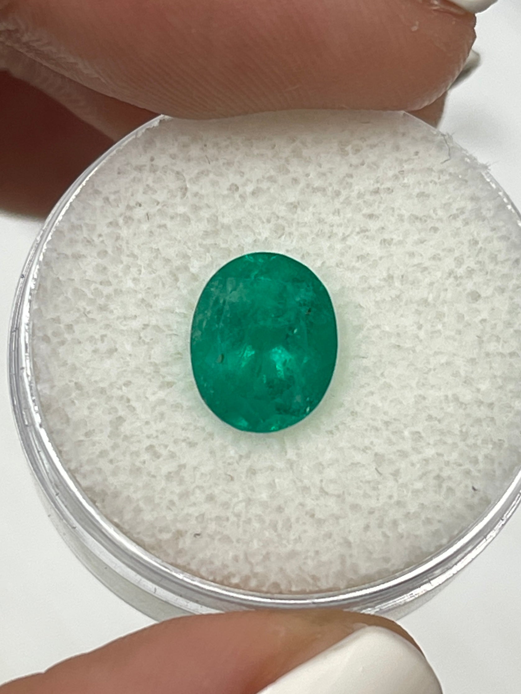 2.03 Carat 9x8mm Dark Green Natural Colombian Loose Emerald Gemstone - Oval Cut for Jewelry Making, Engagement Rings & Fine Collections