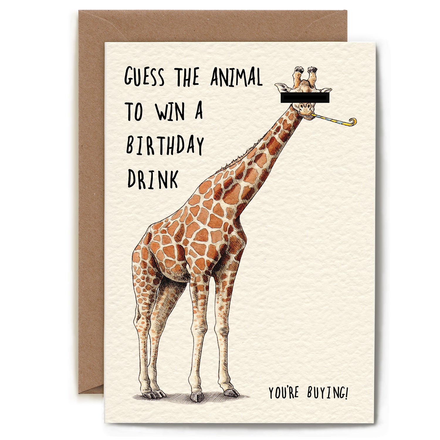 Funny Giraffe Birthday Card - Cute Animal Greeting Card for Kids & Adults - Perfect for Birthdays, Parties & Special Occasions