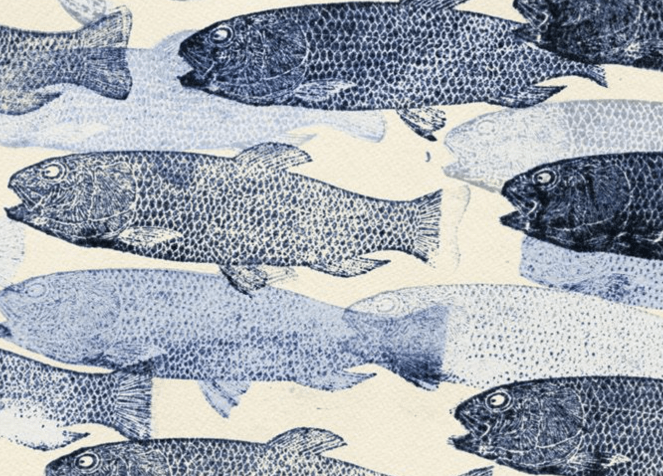 Blue School of Fish Framed Wall Art - Perfect for Home, Office, or Classroom Decor