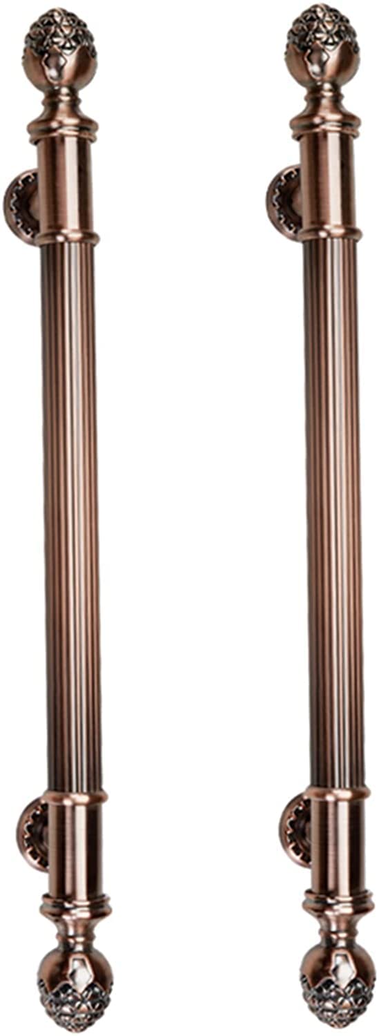 DIEFMJ Round Door Handle Set - Long Exterior & Interior Door Pull Handle for Sliding Barn & Entry Doors - Red Bronze Finish (47.2 Inch/120cm) - Includes Mounting Hardware - Perfect for Farmhouse, Rustic Homes & Commercial Spaces