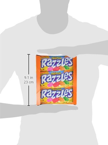 Razzles Tropical Flavor Candy & Gum - 1.4oz (24 Pack) | Fun Chewing Gum That Turns Into Candy | Perfect for Parties, Halloween Treats & Office Snacks