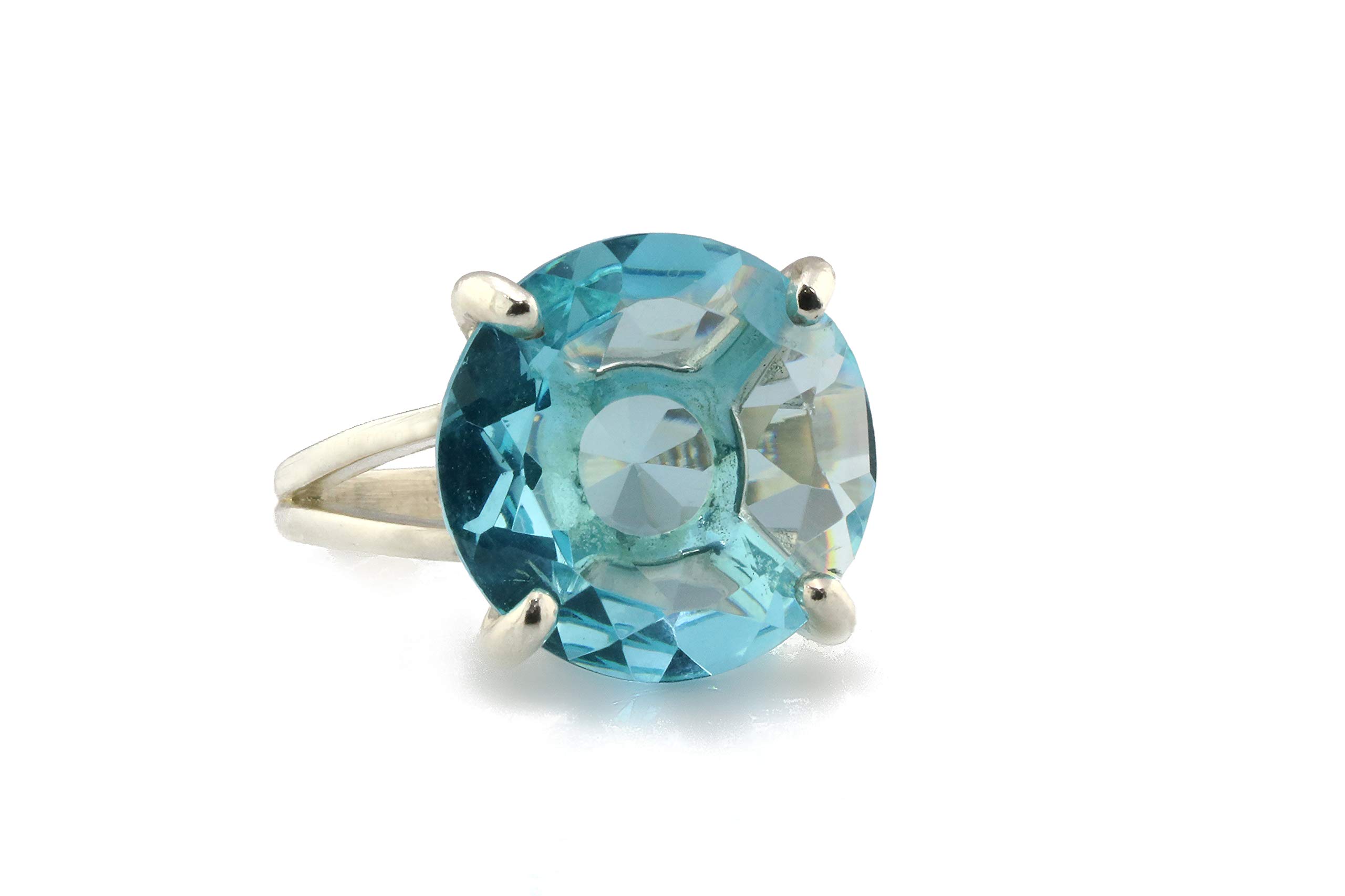 Maximalist Blue Topaz Ring - Handmade Sterling Silver Statement Ring for Women | Custom Birthstone Jewelry, Artisan Gemstone Fashion Ring | Perfect for Gifts, Weddings & Special Occasions