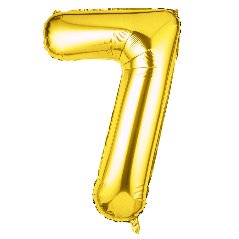 Balloonify Gold Mylar Number 7 Balloon - 40 Inch Large Foil Balloon for Birthday Parties, Baby Showers & Anniversary Celebrations (1 Count Box)