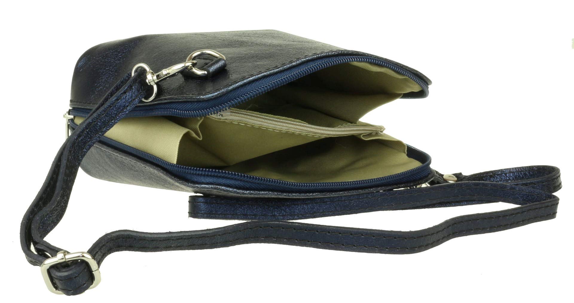 Women's Metallic Genuine Leather Crossbody Shoulder Bag - Fashionable Purse for Daily Use, Work, Travel & Evening Out