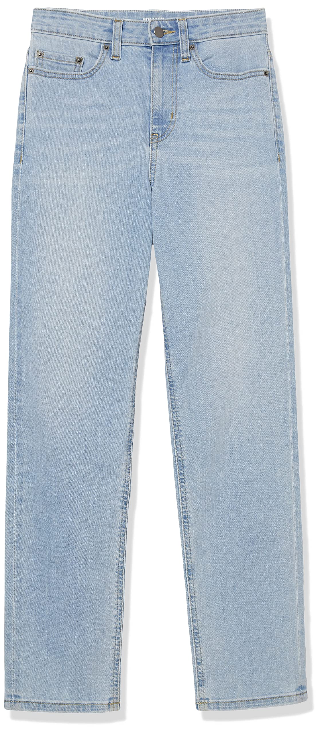 Amazon Essentials Women's High-Rise Straight Leg Jeans - Comfortable Stretch Denim Pants for Casual Wear & Everyday Outfits