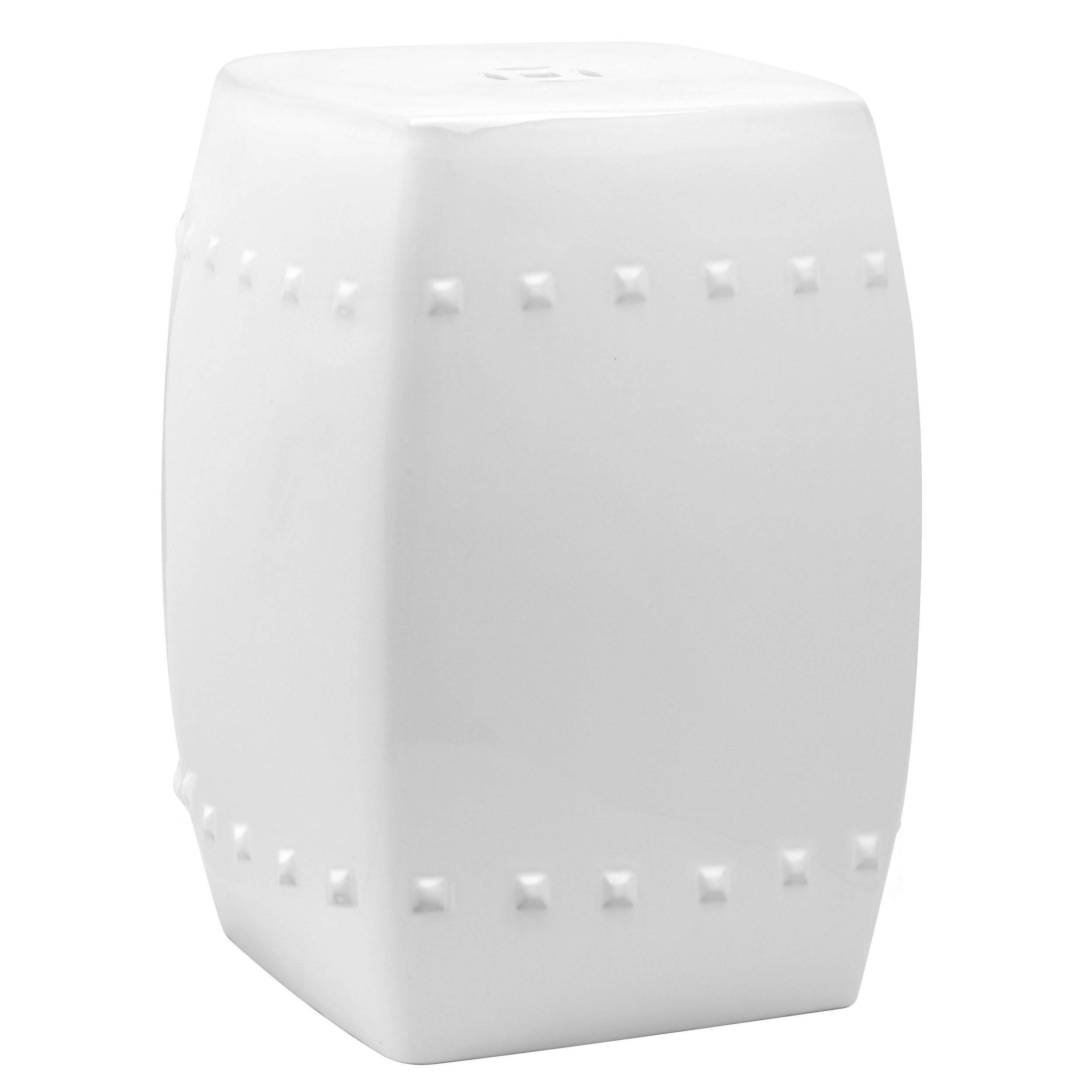 White Garden Stool - 15