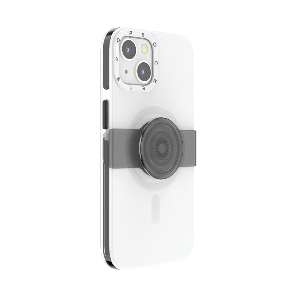 PopSockets iPhone 13 Case with Grip & Slide - Protective Phone Cover for iPhone 13 (White) | Secure Grip for One-Handed Use, Perfect for Commuting & Travel