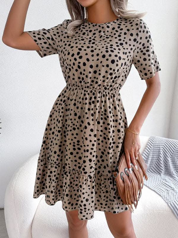 Elegant Polka Dot Ruffled Dress for Women - Flowy Summer Dress for Casual Outings, Dates & Parties