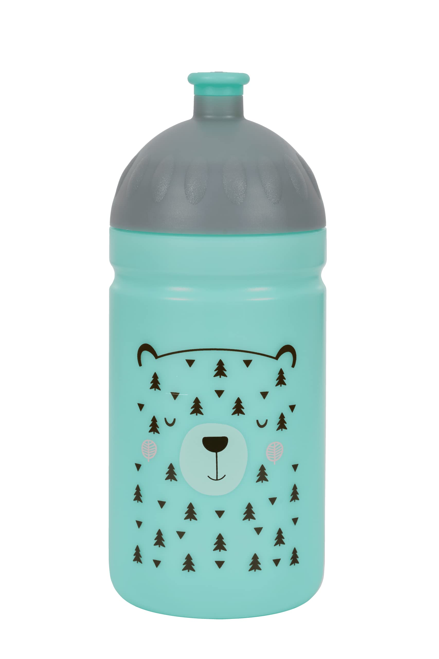 Eco-Friendly 0.5L Water Bottle - BPA Free, Safe & Healthy Medical Grade Material - Made in EU - Perfect for Hiking, Gym & Outdoor Activities (Bear Design)