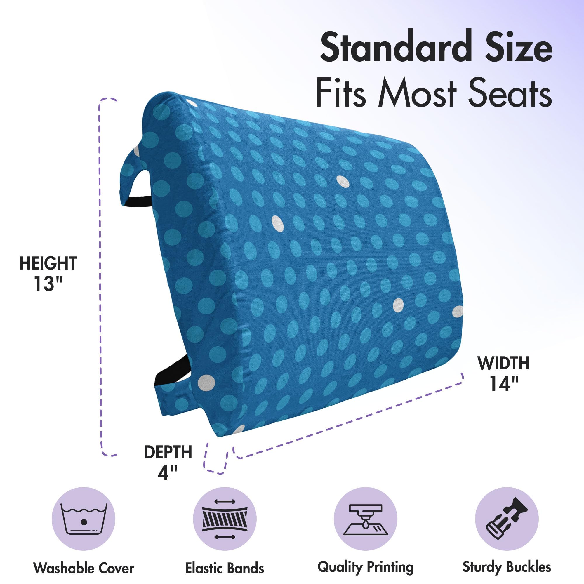 Ambesonne Blue Lumbar Support Pillow for Office Chair & Car Seat - 14