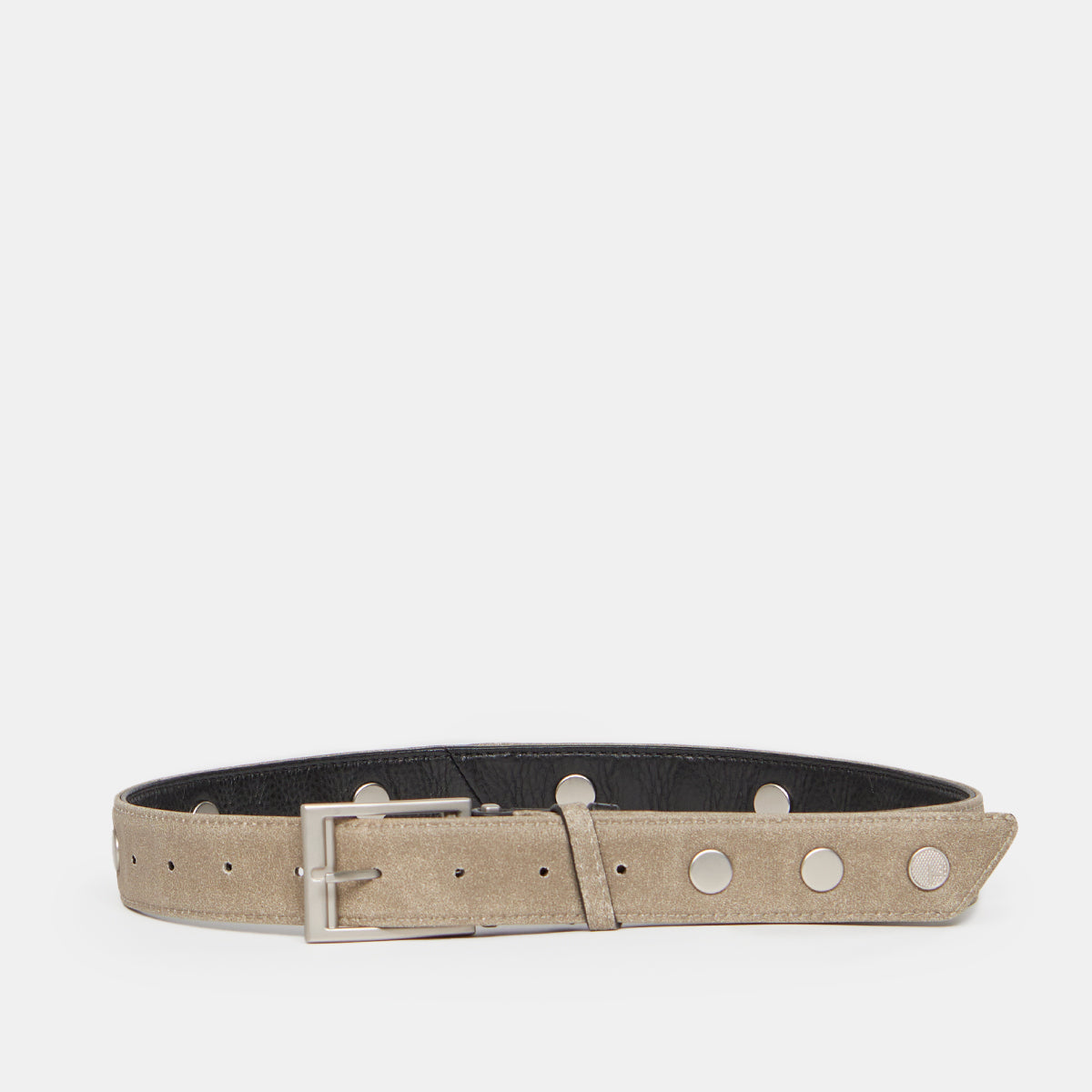 Charlie Reversible Riveted Belt for Men - Black/Pewter/Brushed Silver - Small Size - Perfect for Casual Wear & Office Outfits