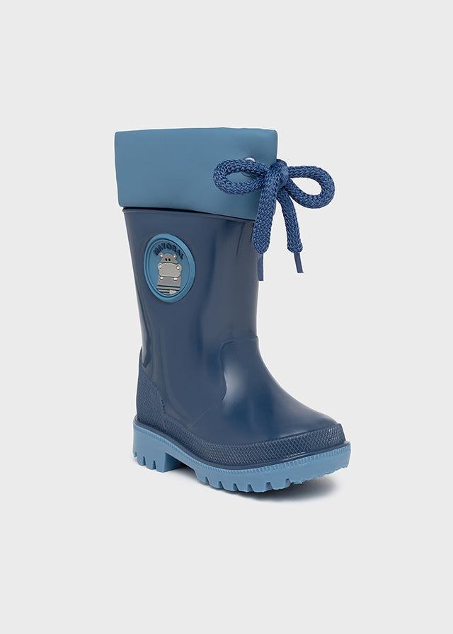 Cute Animal Print Rain Boots for Toddler Boys - Waterproof Blue Kids Boots for Outdoor Play & Puddle Jumping