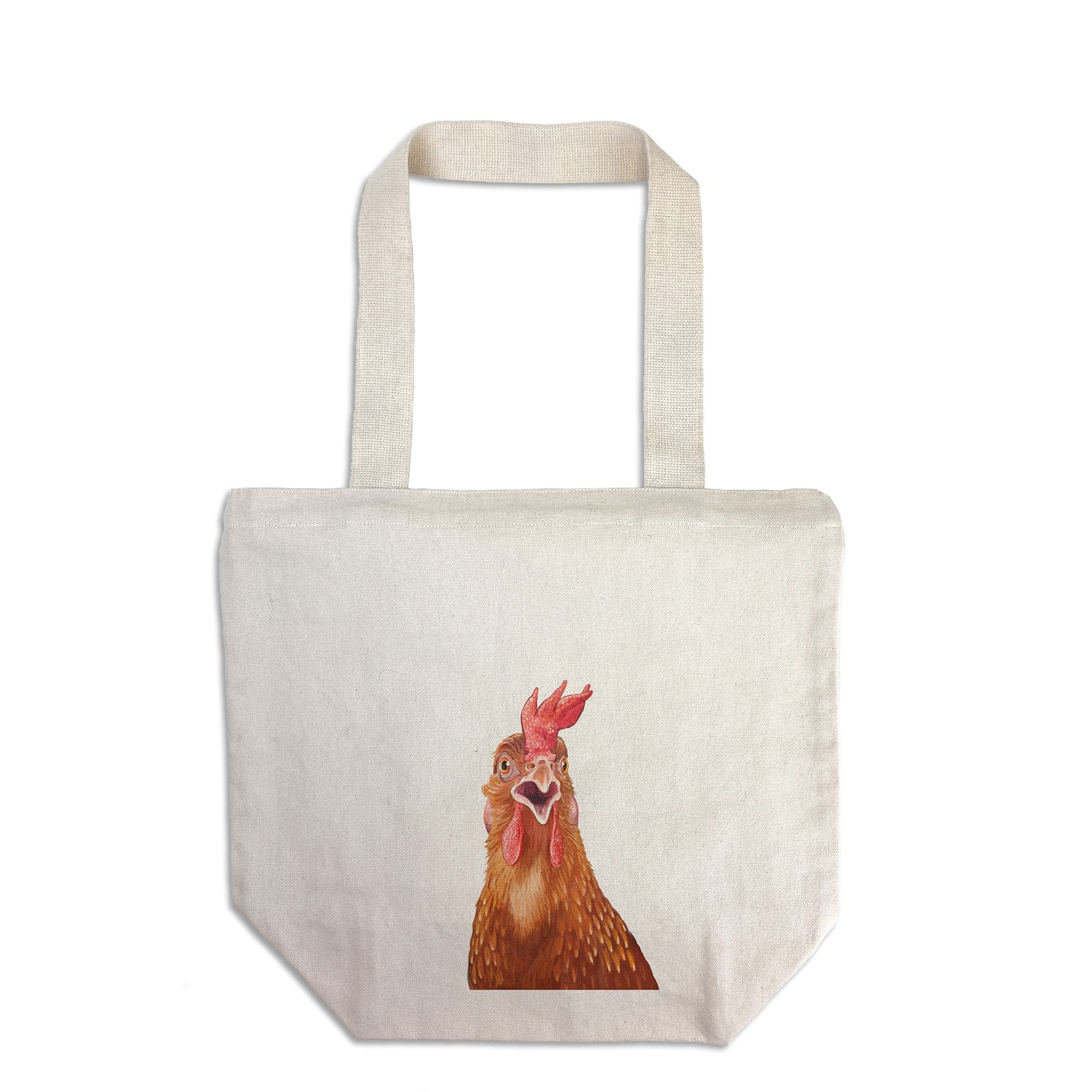 Lantern Press Chicken Tote Bag - 100% Cotton Canvas Reusable Shopping Bag for Groceries, Beach & Farmers Market