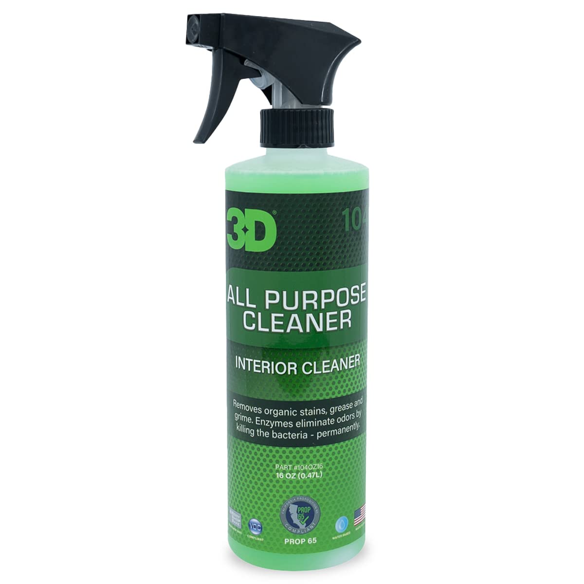 3D All Purpose Cleaner Spray - 16oz Multi-Surface Cleaner for Car, Home & Office | Removes Stains, Grease & Odors | Safe for Leather, Glass, Plastic & More | Perfect for Car Detailing, Kitchen Cleaning & Office Maintenance