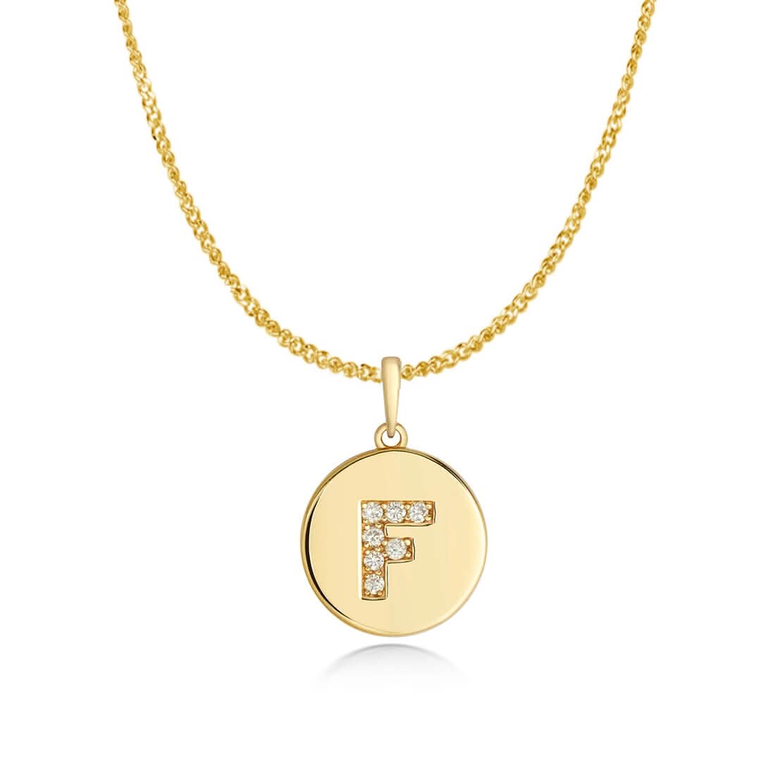 Personalized Diamond Initial Necklace - 14K Solid Gold A-Z Letter Pendant for Women - Perfect for Birthdays, Anniversaries & Gifts