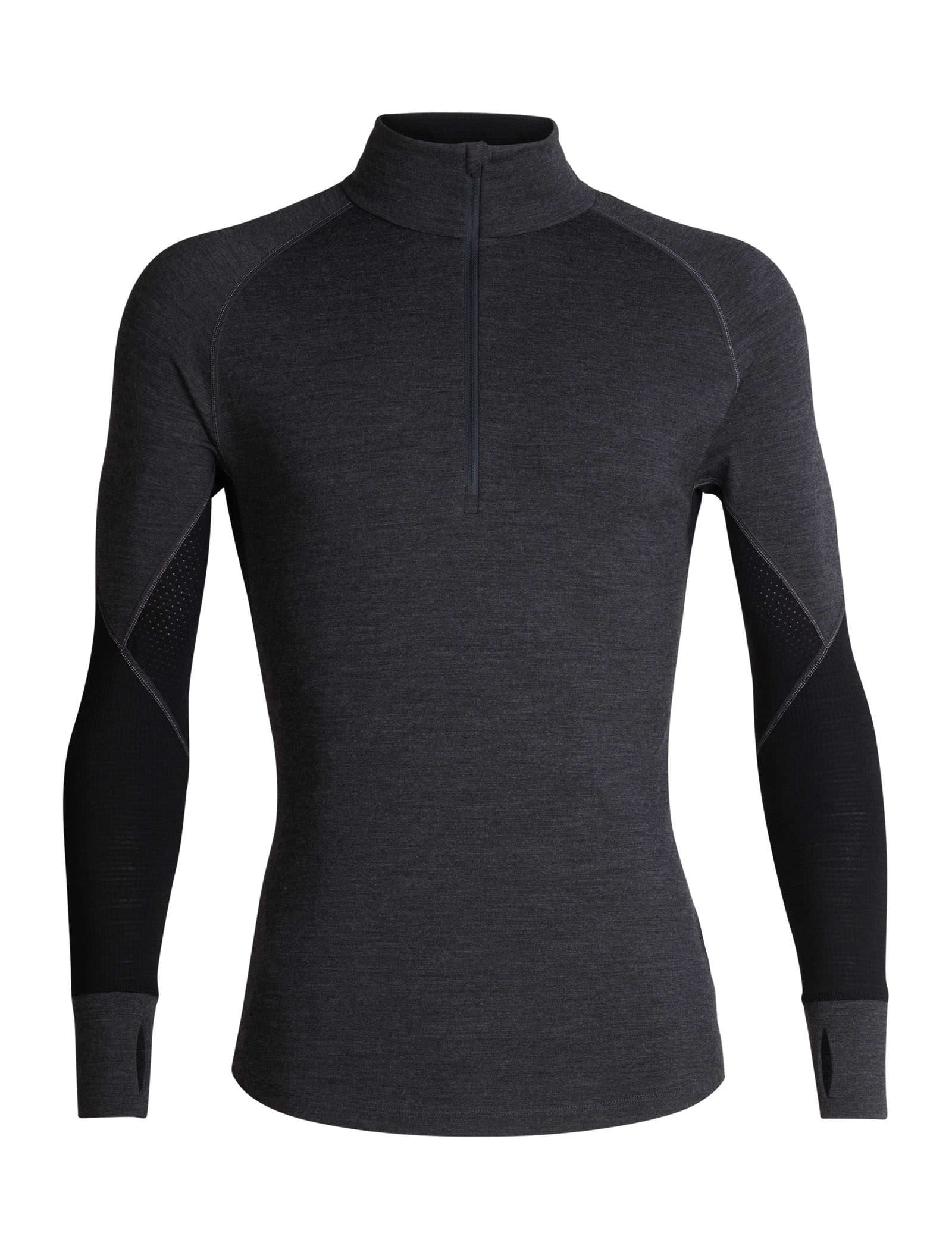 BodyfitZone™ Merino 260 Zone Long Sleeve Half Zip Thermal Top for Men - Breathable Base Layer for Hiking, Skiing & Winter Sports - IB104361