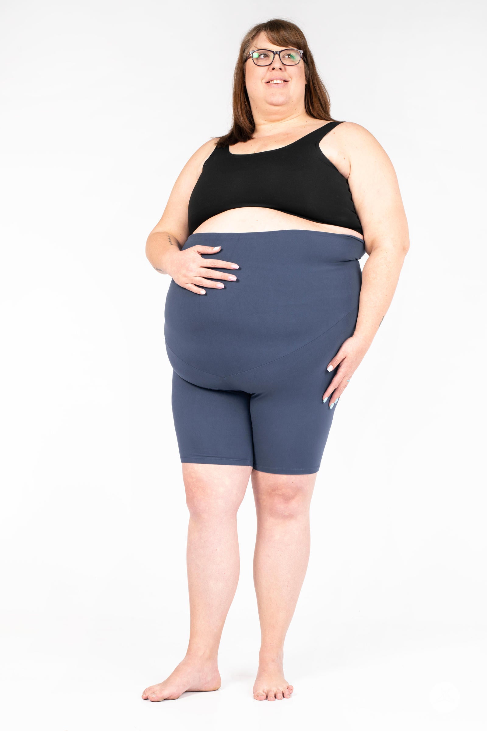 Best Maternity Biker Shorts for Pregnancy - High Waisted Stretchy Workout Shorts for Women - Perfect for Yoga, Running & Lounge Wear