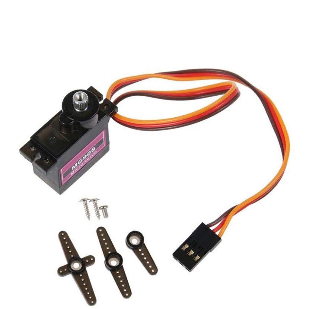 MG90S Micro Metal Gear 9g Servo - 360° High Torque RC Servo Motor for Drone, RC Plane, Helicopter, Boat & Car | Durable Drone Accessories & Parts | Perfect for Aerial Photography, Racing & DIY RC Projects