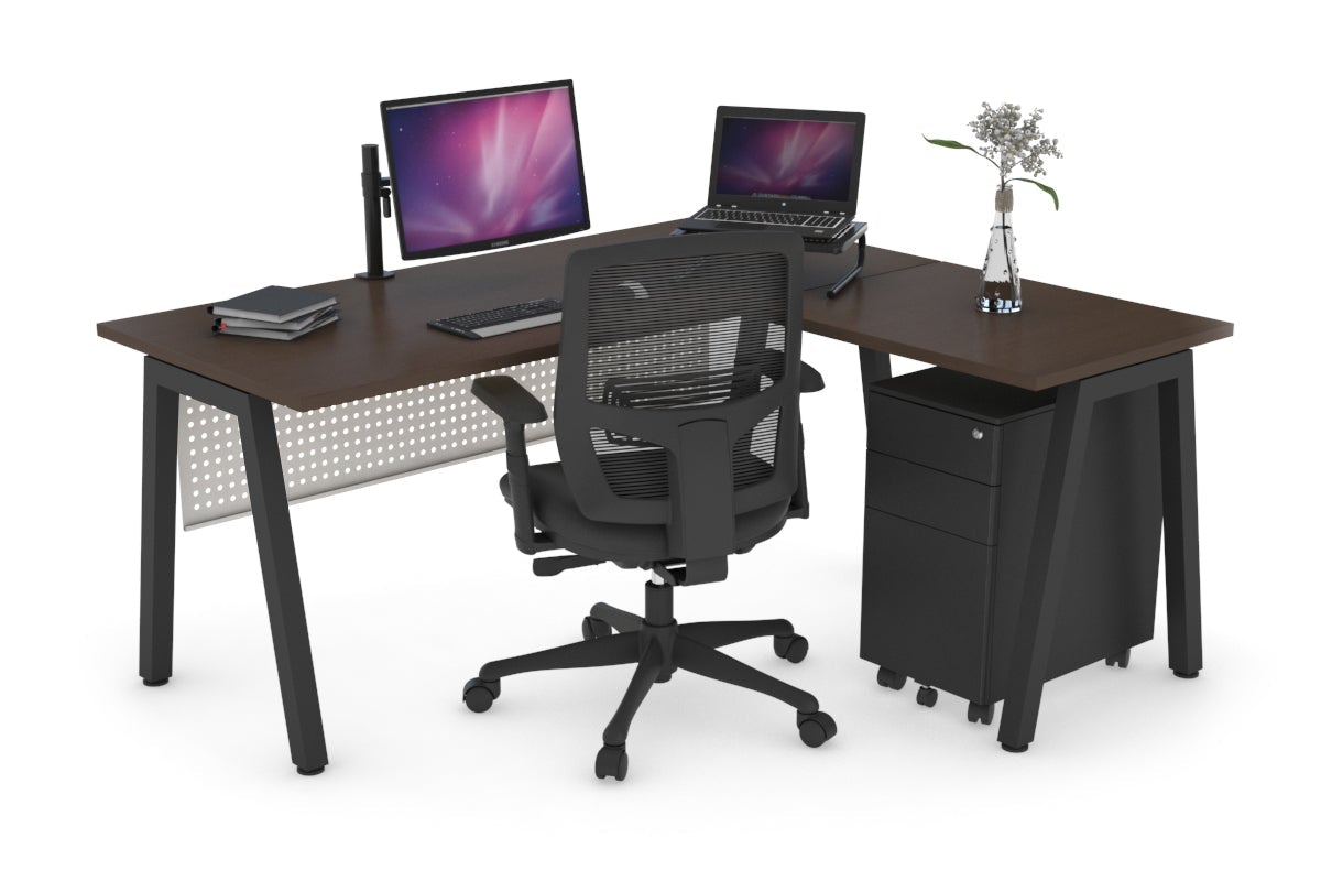 L-Shaped Corner Office Desk with Quadro A Legs - 1400L x 1450W - Modern Ergonomic Workstation for Home Office, Gaming & Study Spaces