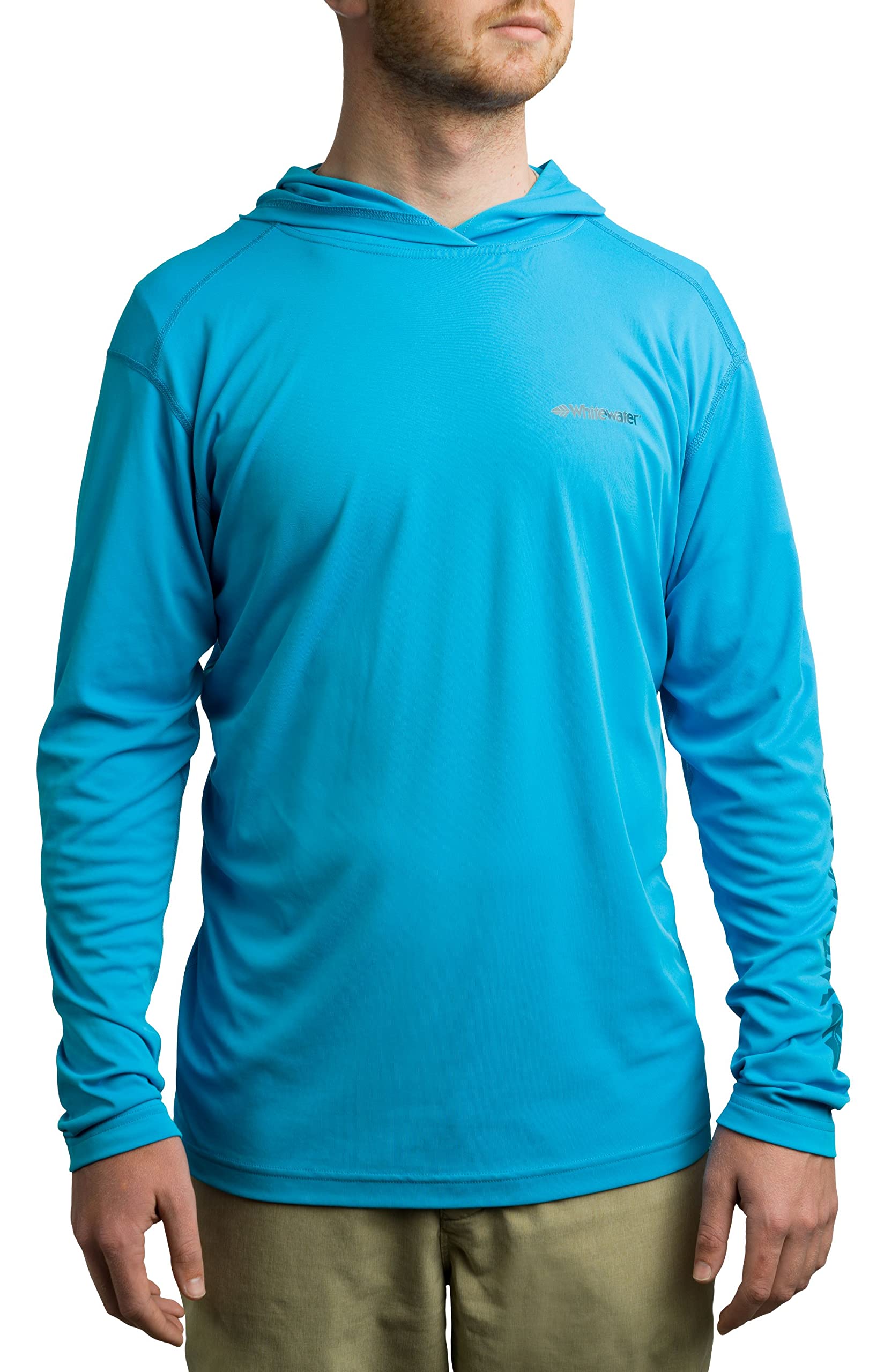 Whitewater Fishing Lightweight Long Sleeve Tech Hoodie with UPF 50+ Sun Protection - Breathable Quick-Dry Performance Shirt for Kayaking, Hiking & Outdoor Adventures