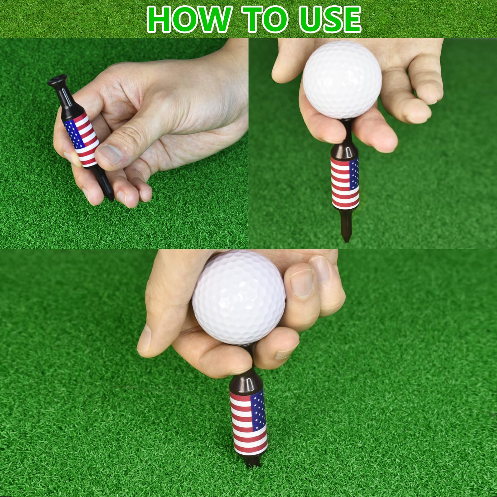 Premium Golf Tees Set of 12 - Durable Plastic Golf Accessories (3.54