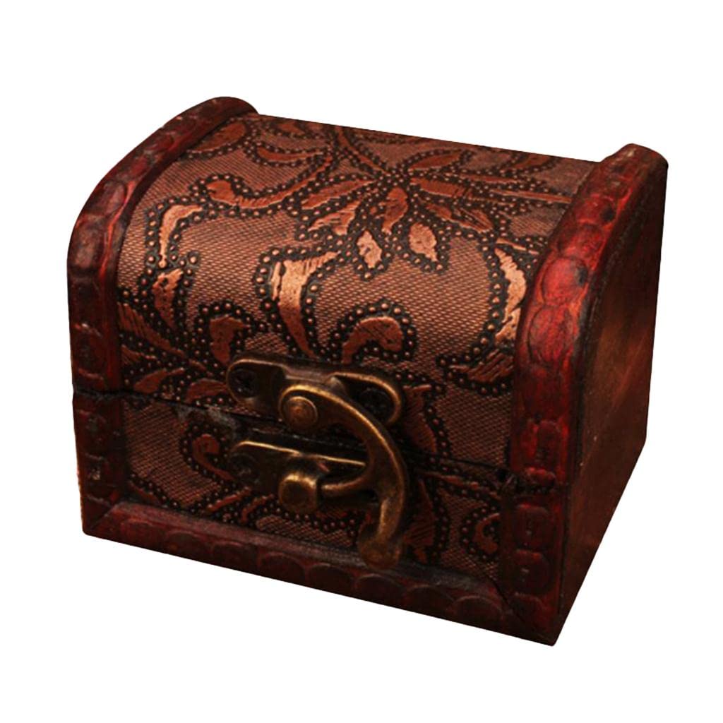 Simhoa Small Wooden Jewelry Box - Classic Handcrafted Jewelry Storage Organizer with Lid for Rings, Necklaces & Earrings | Perfect for Home, Travel & Gift Giving