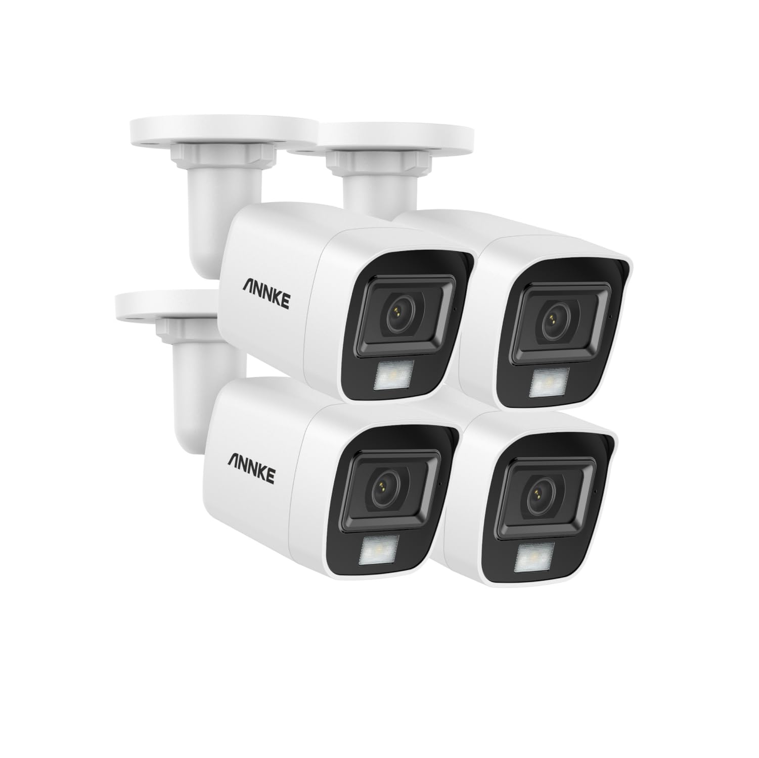 ANNKE 4 Pack 3K Super HD Smart Security Cameras with Dual Light Color Night Vision - 4-in-1 CCTV Surveillance System with Built-in Mic, IP67 Weatherproof for Outdoor/Indoor Use - Easy Installation for Home, Business & Warehouse Security Monitoring