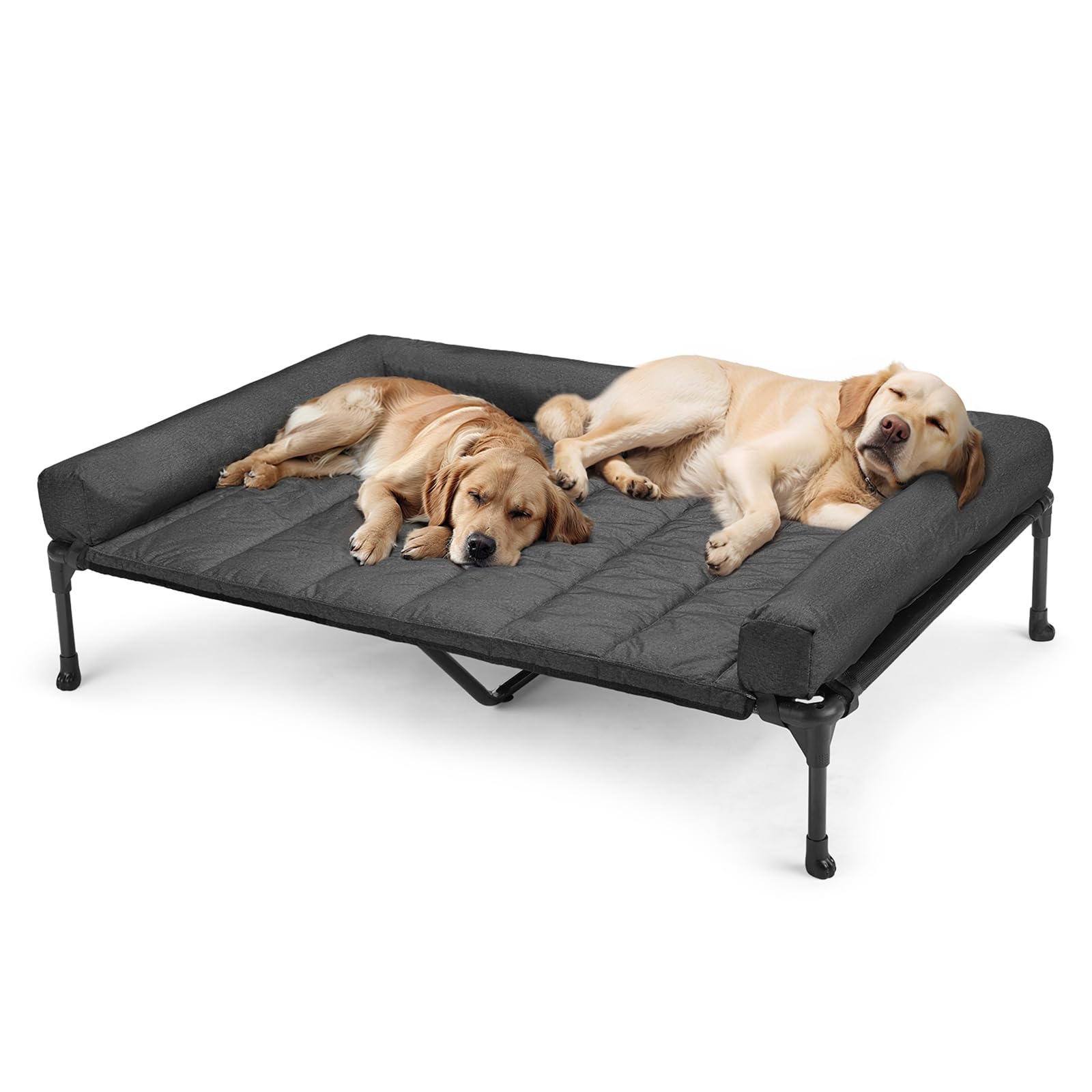 **Veehoo Elevated Cooling Dog Bed with Removable Waterproof Pillow-Top Mat - Breathable Mesh, No-Slip Feet - XXLarge Black CWC2331B for Indoor & Outdoor Use - Perfect for Hot Weather, Patio, and Travel**