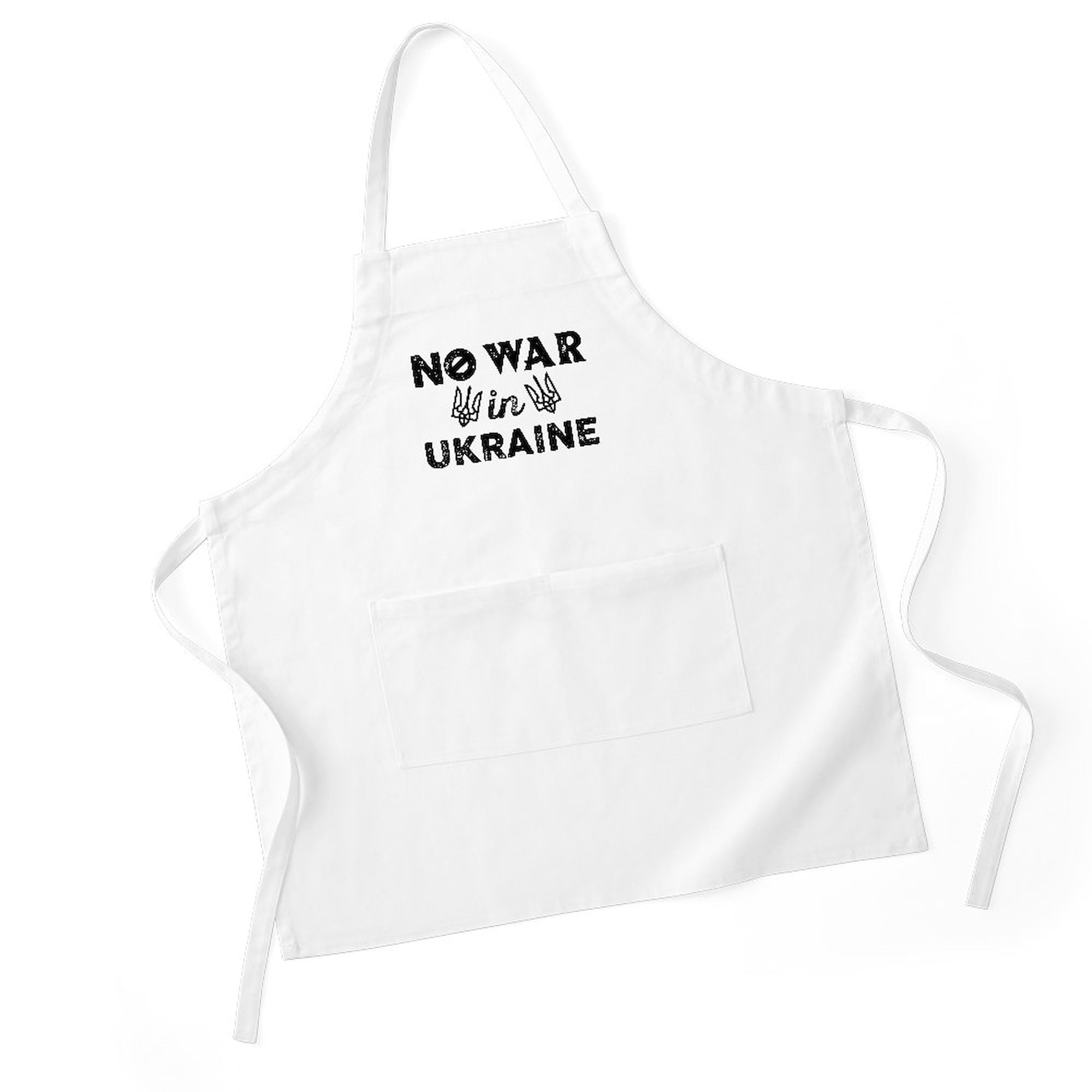 No War In Ukraine Kitchen Apron with Pockets - Adjustable Grilling & Baking Apron for Cooking, BBQ, Hosting - Unisex Adult Apron for Home Chefs & Outdoor Grilling