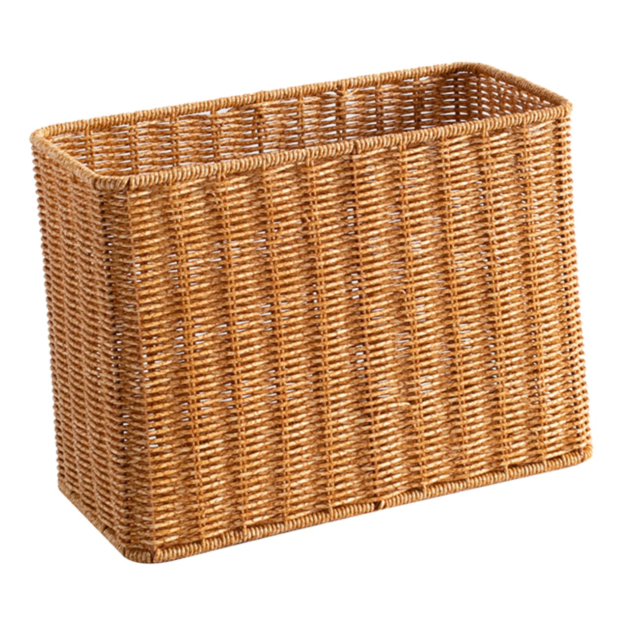 PRETYZOOM Narrow Tall Plastic Storage Bins - Rattan Style Home Organization Baskets for Bathroom, Kitchen, Bedroom & Office Supplies | Decorative & Functional Storage Solution