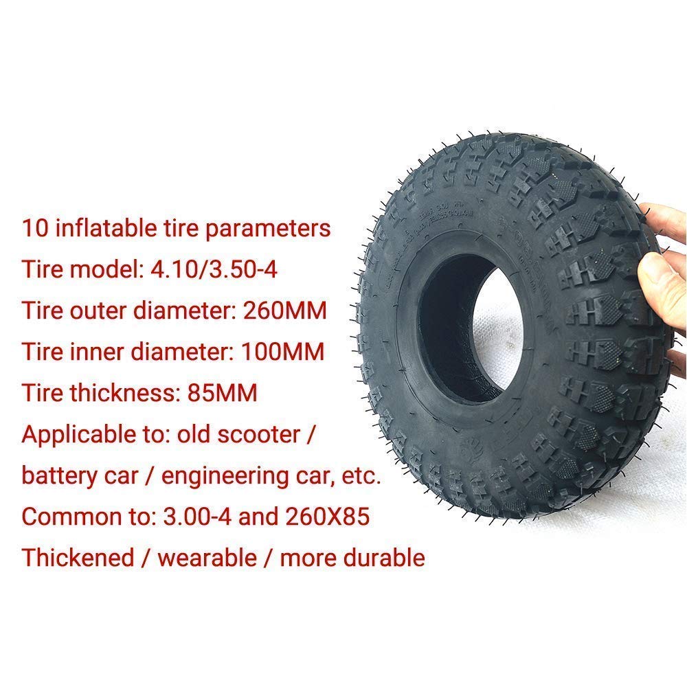 JYCCH 4.10-3.50-4 Electric Scooter Tires - Non-Slip & Wear-Resistant Inner & Outer Tires for 10 Inch 3-4 Wheel Scooters - Perfect for Commuting, Urban Travel & Last-Mile Transportation