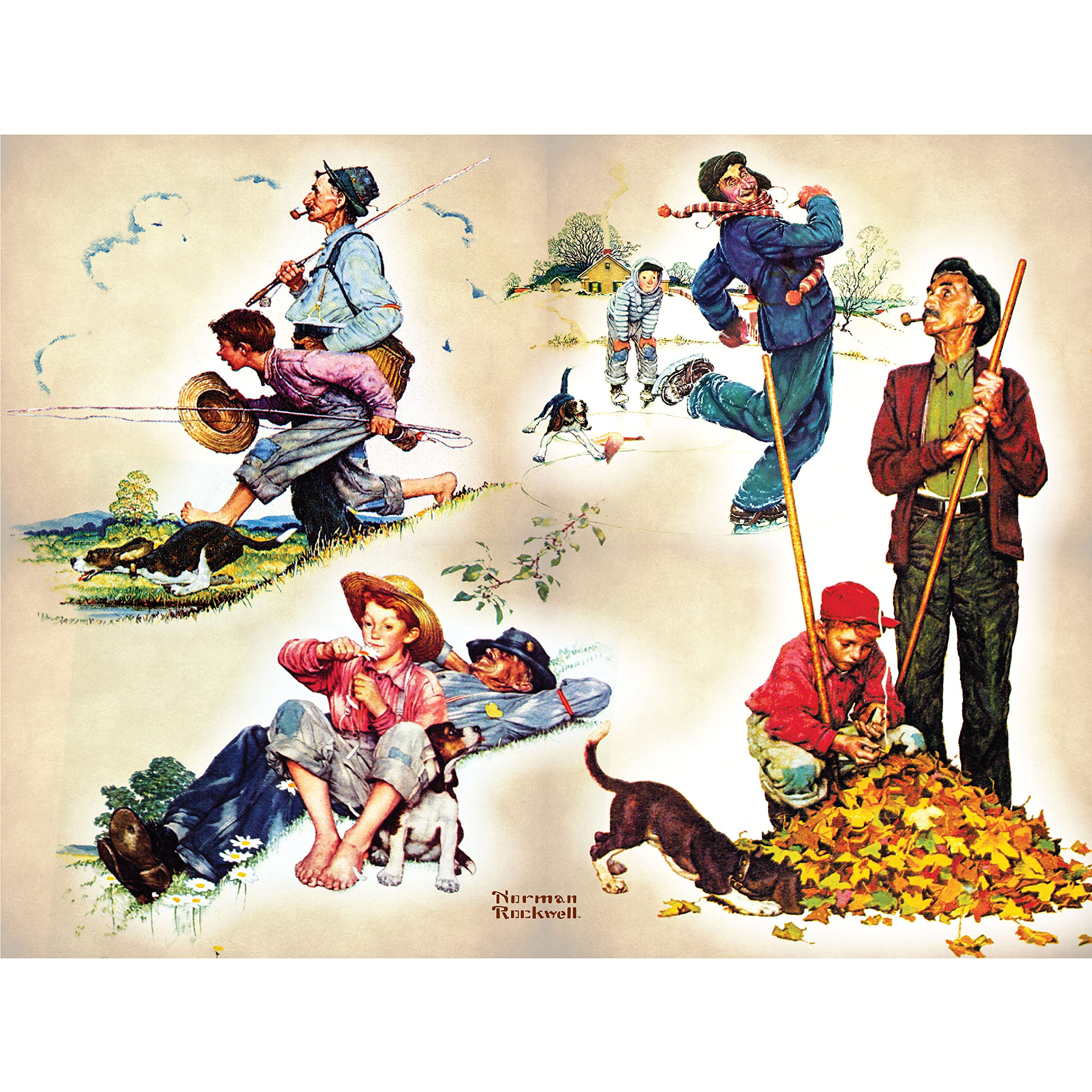550-Piece Norman Rockwell 'Grandpa and ME' Jigsaw Puzzle for Adults - 24x18 Inch Art Puzzle by KI Puzzles (02686-SB) - Perfect for Family Game Nights, Stress Relief & Home Decor