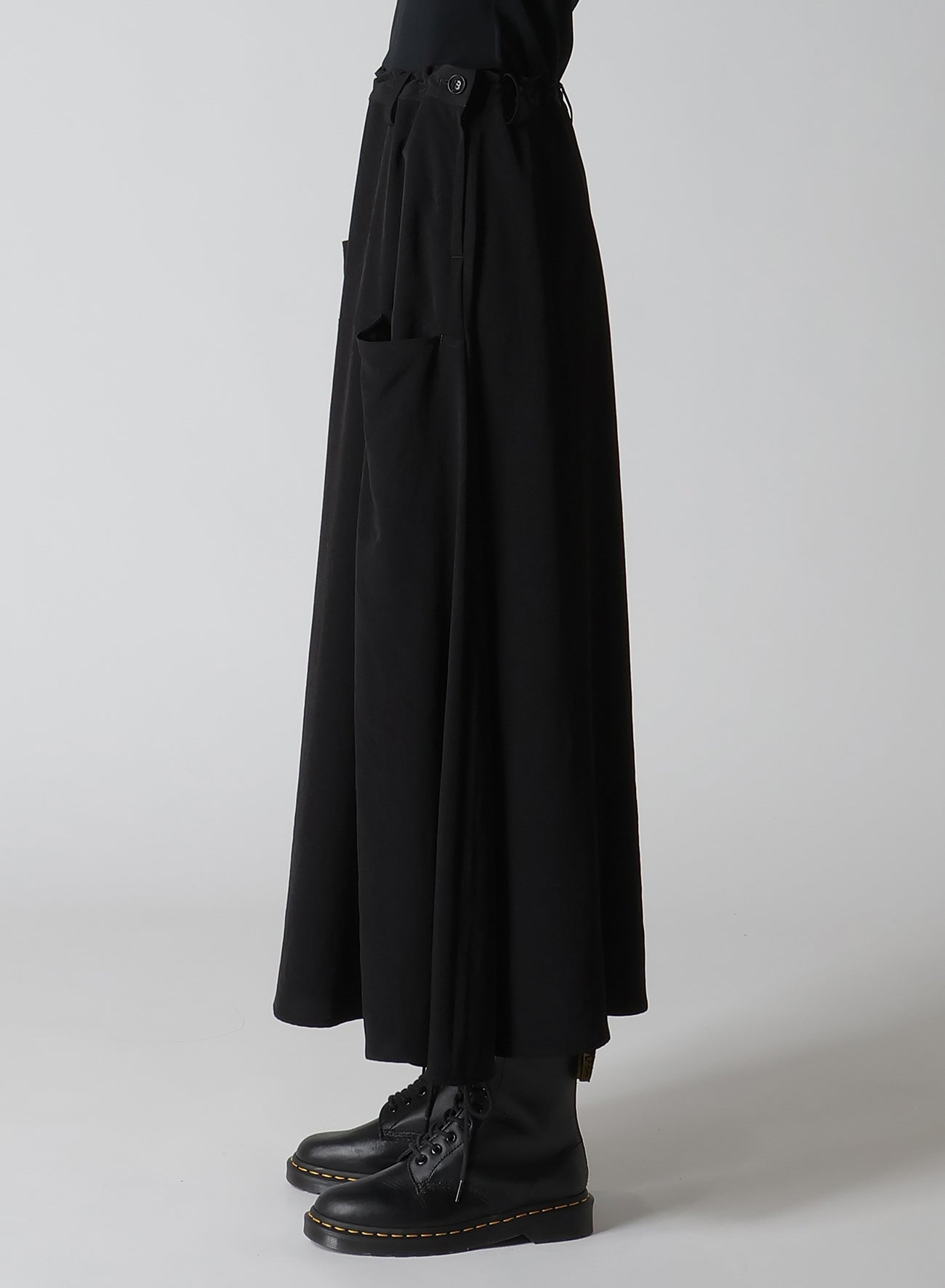 Elegant Crepe de Chine Front Panel Pocket Skirt - Women's Flowy Midi Skirt for Office, Party & Casual Wear